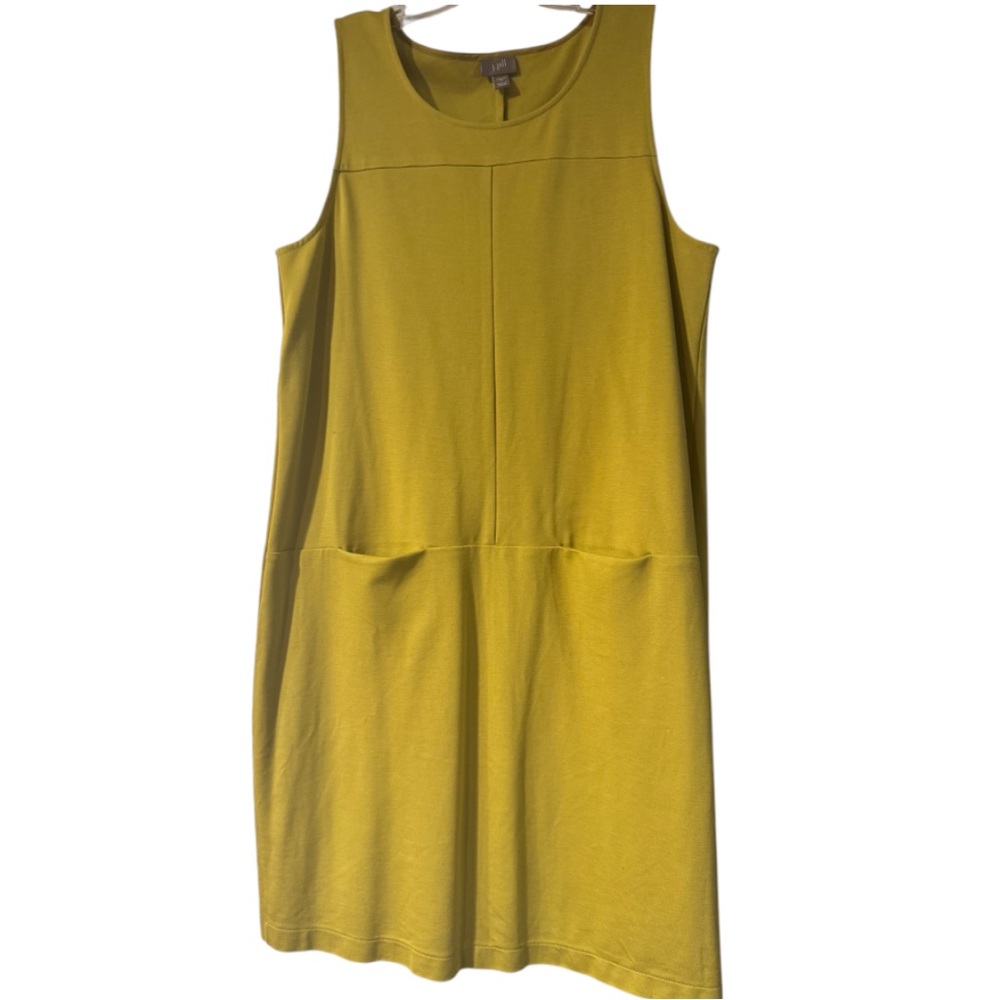 J. Jill NWOT Yellow Mustard Ponte Knit Sleeveless Dress